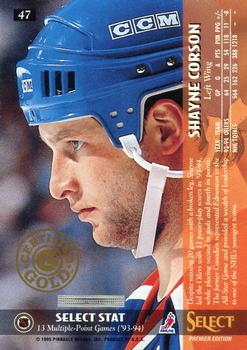 1994-95 Select - Certified Gold #47 Shayne Corson Back