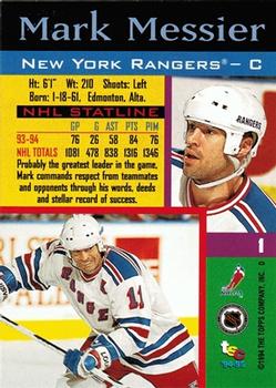 1994-95 Stadium Club - First Day Issue #1 Mark Messier Back