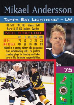 1994-95 Stadium Club - First Day Issue #75 Mikael Andersson Back