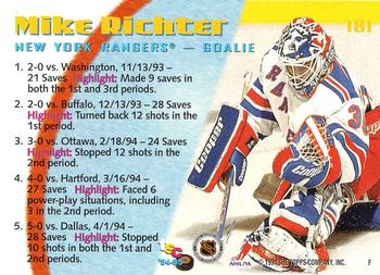 1994-95 Stadium Club - Members Only #181 Mike Richter Back