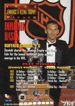 1994-95 Stadium Club - Members Only #269 Dominik Hasek Back