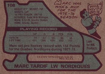 1979-80 Topps #108 Marc Tardif Back