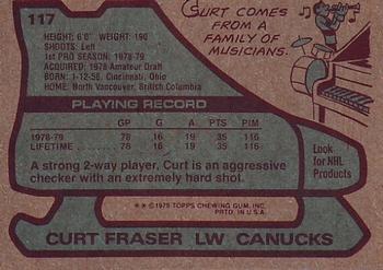 1979-80 Topps #117 Curt Fraser Back