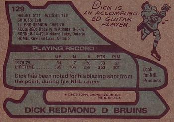 1979-80 Topps #129 Dick Redmond Back