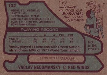 1979-80 Topps #132 Vaclav Nedomansky Back