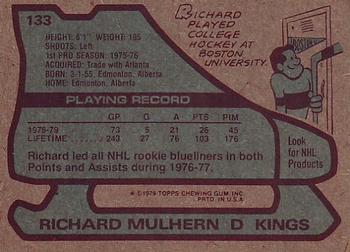1979-80 Topps #133 Richard Mulhern Back