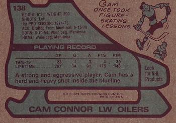 1979-80 Topps #138 Cam Connor Back