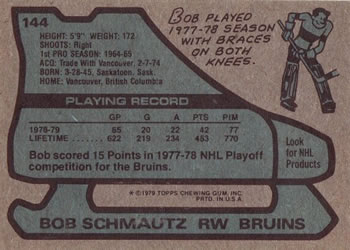 1979-80 Topps #144 Bobby Schmautz Back
