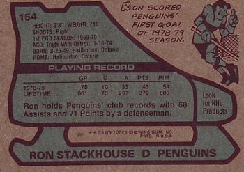 1979-80 Topps #154 Ron Stackhouse Back