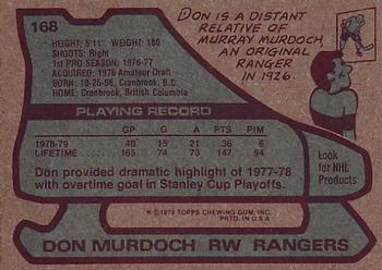 1979-80 Topps #168 Don Murdoch Back