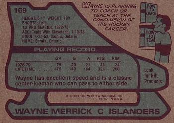 1979-80 Topps #169 Wayne Merrick Back