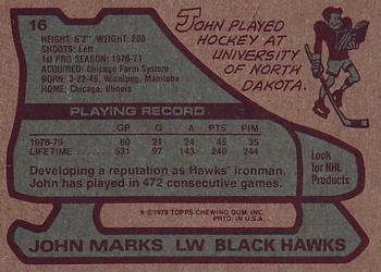 1979-80 Topps #16 John Marks Back