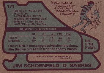 1979-80 Topps #171 Jim Schoenfeld Back