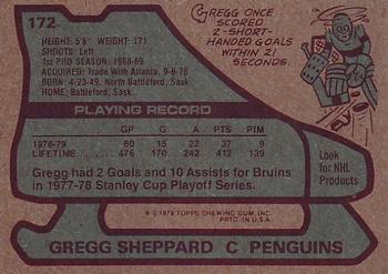 1979-80 Topps #172 Gregg Sheppard Back