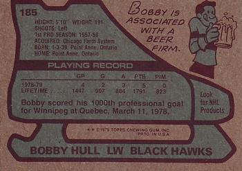 1979-80 Topps #185 Bobby Hull Back
