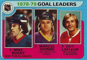 1979-80 Topps #1 Mike Bossy / Marcel Dionne / Guy Lafleur Front