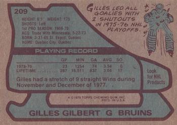 1979-80 Topps #209 Gilles Gilbert Back
