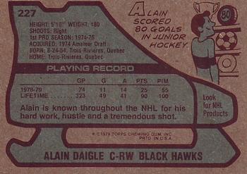 1979-80 Topps #227 Alain Daigle Back