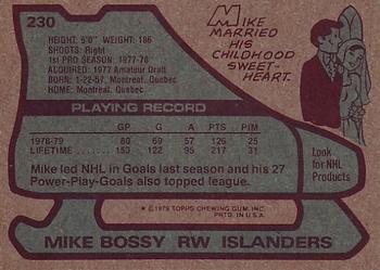 1979-80 Topps #230 Mike Bossy Back