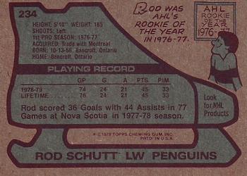 1979-80 Topps #234 Rod Schutt Back