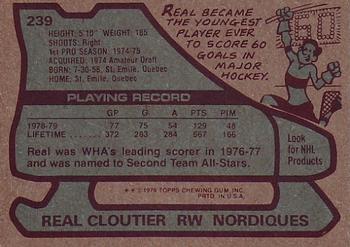 1979-80 Topps #239 Real Cloutier Back