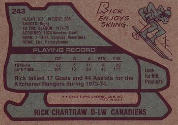 1979-80 Topps #243 Rick Chartraw Back