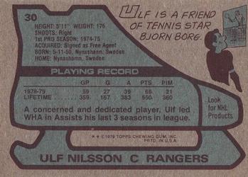 1979-80 Topps #30 Ulf Nilsson Back