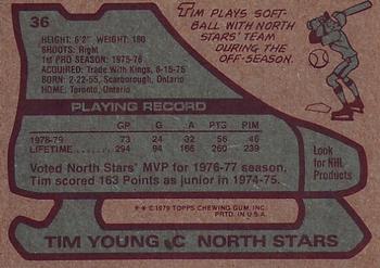1979-80 Topps #36 Tim Young Back