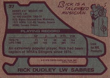 1979-80 Topps #37 Rick Dudley Back