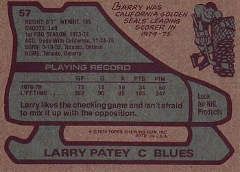 1979-80 Topps #57 Larry Patey Back