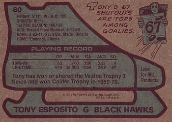 1979-80 Topps #80 Tony Esposito Back