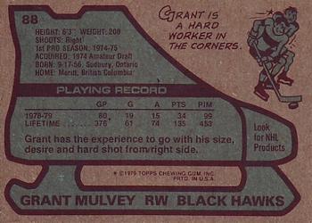 1979-80 Topps #88 Grant Mulvey Back