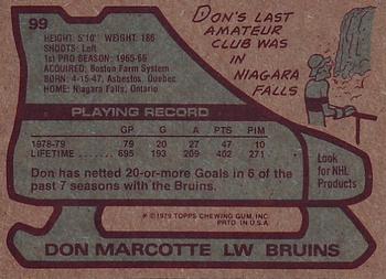 1979-80 Topps #99 Don Marcotte Back