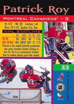 1994-95 Stadium Club - Super Teams Stanley Cup Champion #33 Patrick Roy Back