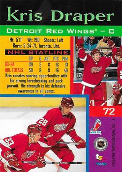 1994-95 Stadium Club - Super Teams Stanley Cup Champion #72 Kris Draper Back