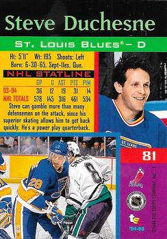 1994-95 Stadium Club - Super Teams Stanley Cup Champion #81 Steve Duchesne Back