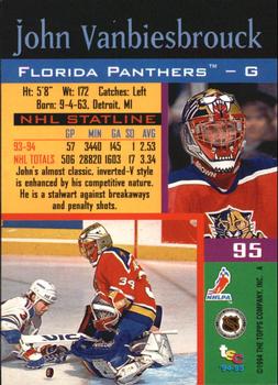 1994-95 Stadium Club - Super Teams Stanley Cup Champion #95 John Vanbiesbrouck Back