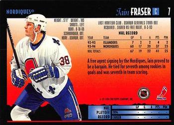 1994-95 Topps Premier - Special Effects #7 Iain Fraser Back