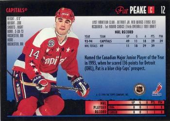 1994-95 Topps Premier - Special Effects #12 Pat Peake Back