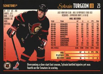 1994-95 Topps Premier - Special Effects #23 Sylvain Turgeon Back