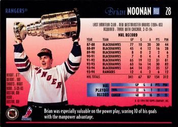 1994-95 Topps Premier - Special Effects #28 Brian Noonan Back