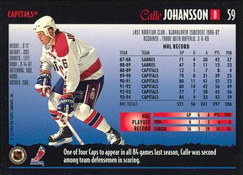 1994-95 Topps Premier - Special Effects #59 Calle Johansson Back