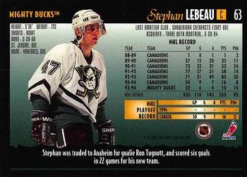 1994-95 Topps Premier - Special Effects #63 Stephan Lebeau Back