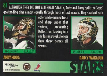 1994-95 Topps Premier - Special Effects #81 Andy Moog / Darcy Wakaluk Back