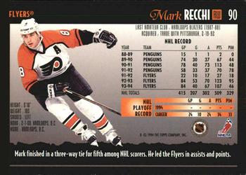 1994-95 Topps Premier - Special Effects #90 Mark Recchi Back