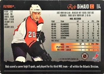 1994-95 Topps Premier - Special Effects #114 Rob DiMaio Back