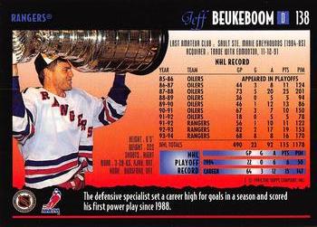 1994-95 Topps Premier - Special Effects #138 Jeff Beukeboom Back