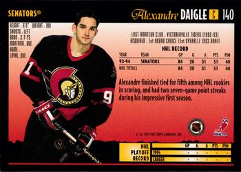 1994-95 Topps Premier - Special Effects #140 Alexandre Daigle Back