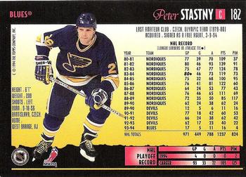1994-95 Topps Premier - Special Effects #182 Peter Stastny Back