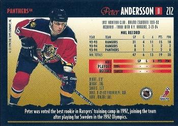1994-95 Topps Premier - Special Effects #212 Peter Andersson Back